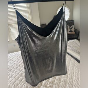 H&M Silver Asymmetrical Sleeveless Camisole